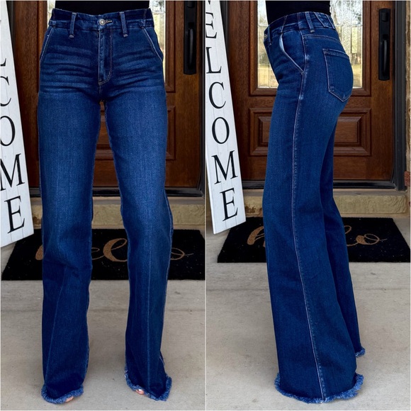 KanCan Denim - Kancan Rachel Raw Hem Flare Denim Jeans Size 7/27